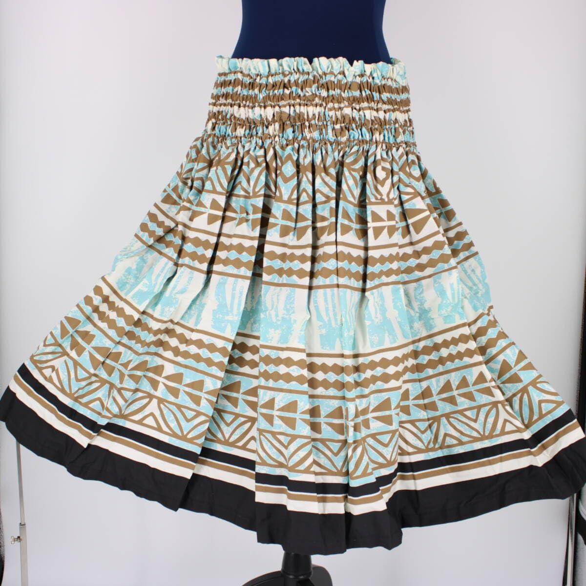 フラ パウ スカート︎タヒチインポーツ イエローブラウン ロケラニ 丈