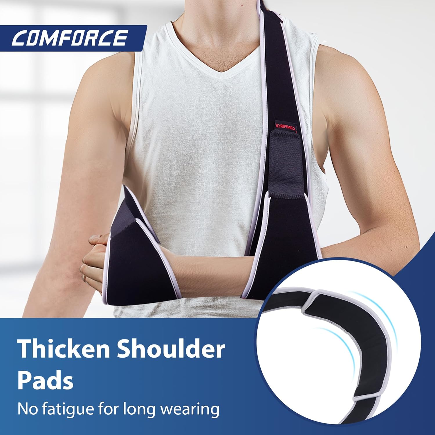 Shoulder Brace with Removable Gel Ice Pack + Arm Sling, Adjustable Support Strap, Lightweight Fast-drying Medical Shoulder Immobilizer