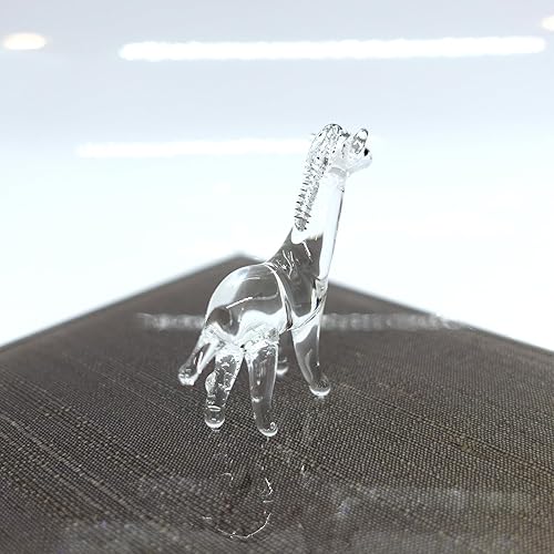 Miniatura 2 de Sansukjai Jirafa rara pequeña micro figuritas arte de vidrio soplado a mano animales salvajes regalo coleccionable decoración del hogar V1
