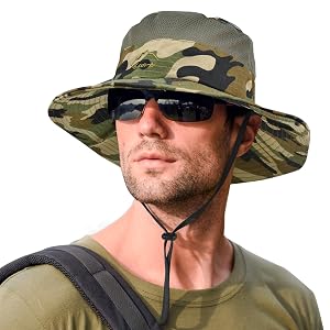 Sun Hats for Men Women Fishing Hat UPF 50 Breathable Wide Brim Summer UV Protection Hat