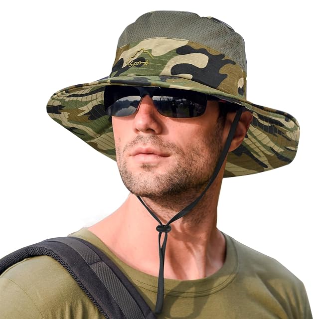 Sun Hats for Men Women Fishing Hat UPF 50 Breathable Wide Brim Summer UV Protection Hat