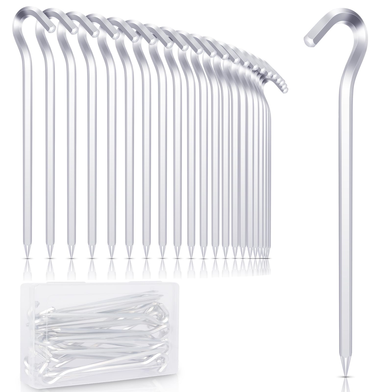 24 Pezzi Picchetti per Tende in Alluminio Aeronautico, 18 cm/7" Pioli da Tenda, Picchetti per Tende da Campeggio, Picchetti per Accessori da Campeggio, Giardinaggio, Pesca, Tende, ecc.