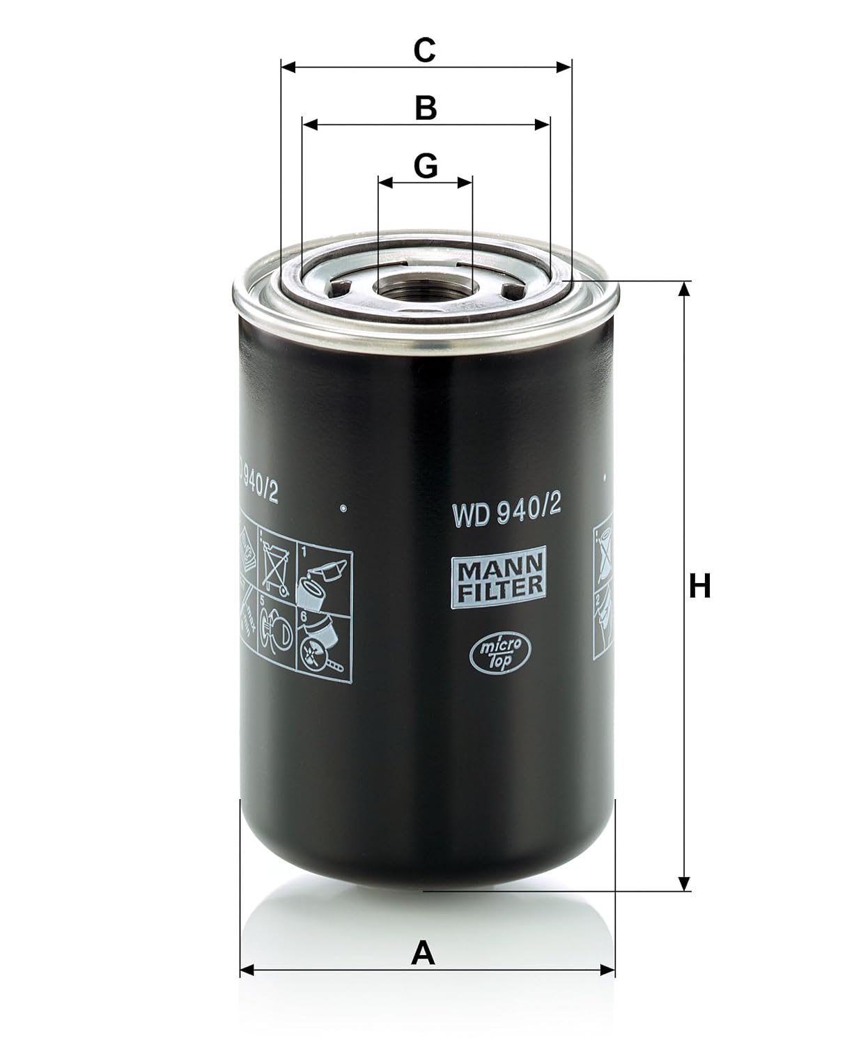 Mann Filter WD940/2 Spin-On Hydraulic Filter
