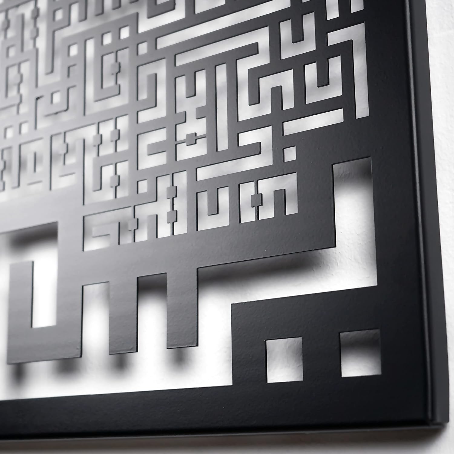 Surah Yasin Kufic Islamic Wall Art, Wooden Acrylic Islamic Home Decor, Surah Yaseen, Muslim Wall Art,Ramadan Decoration,Eid Decor, Kufic Art (Black, 50 x 50 cm | 20 x 20 inches)