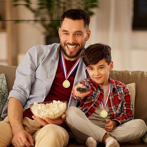 Miniatura 4 de MTLEE Medallas de bronce de oro y plata, estilo de competencia, medallas de metal con cinta para el cuello para competiciones, fiestas, tareas,