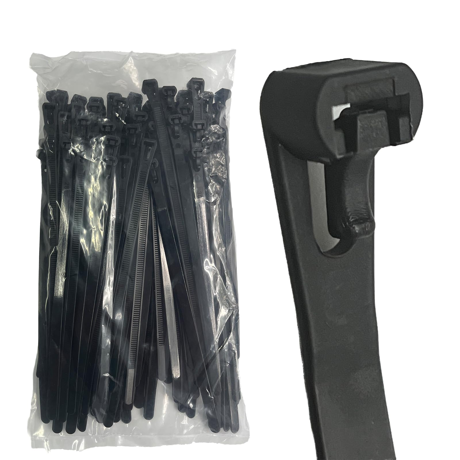 EzySup Reusable Zip Ties Heavy Duty for Outdoor Use,200mm x 7.6mm,90 Pieces,Black