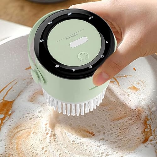 Miniatura 5 de Limpiador eléctrico de limpieza con 3 cabezales de cepillo reemplazables, limpiador de ducha inalámbrico, cepillo giratorio eléctrico, limpiador de