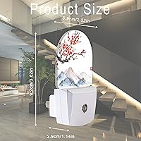 Vista 2 de Luz nocturna de flores de cerezo, luces nocturnas de montañas japonesas enchufables para decoración de escalera/pasillo/cocina, luces nocturnas