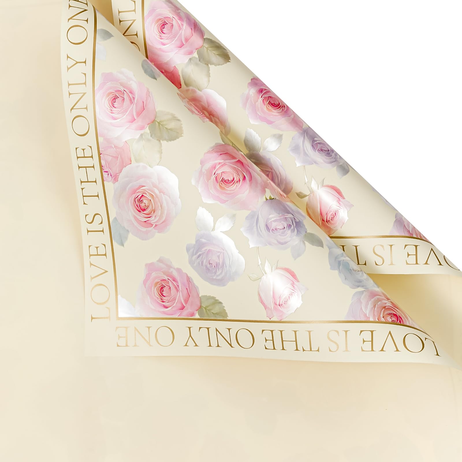 RUSPEPA 20 Sheets Flower Wrapping Paper, Rose Waterproof Floral Bouquet Wrapping Paper, Florist Supplies Packaging for Birthday, Wedding and DIY Crafts, Yellow