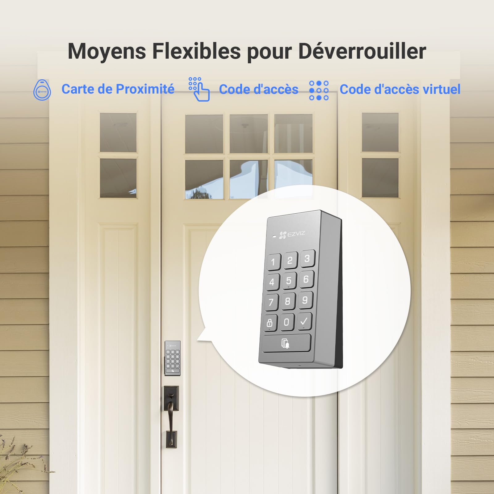 EZVIZ DL01PRO Smart Lock avec Clavier Multifonctionnel et A3 Passerelle Domestique, Serrure Connectée Bluetooth accès à distance sans Clé