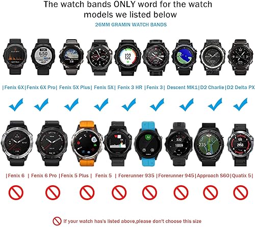 Miniatura 5 de Correa de reloj de silicona suave compatible con Fenix 5X6X7X, PlusPro, 3HR, Tactix, Descent MK1, D2 Delta PXCharlie