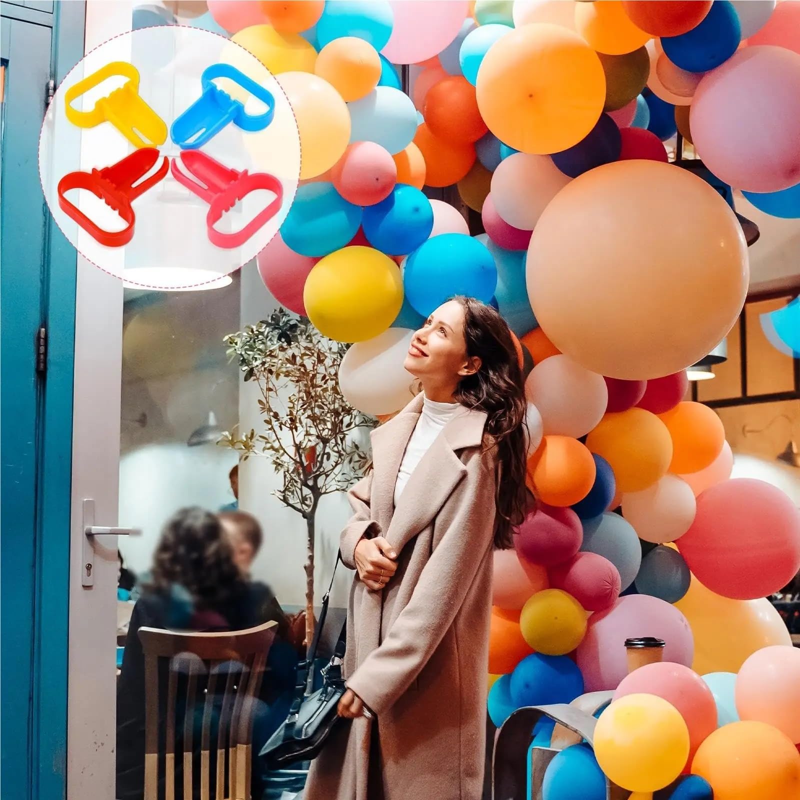 Ballon-Krawattenwerkzeug, 50 Stück, Ballon-Bindewerkzeug, Knoten, schnell gebunden, für Hochzeit, Party, Geburtstag, Dekoration