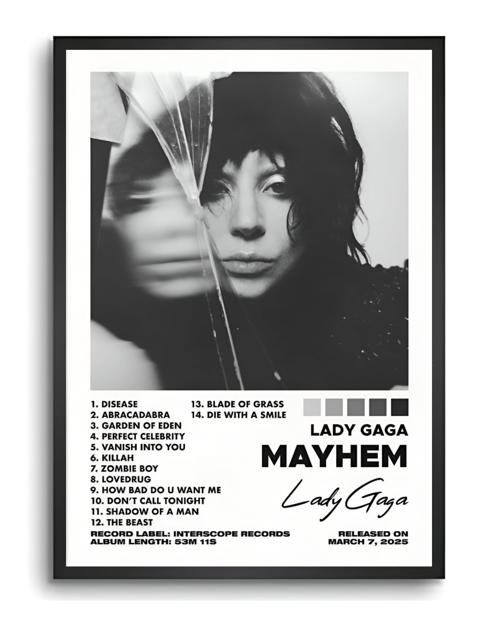 Vyopix Lady Gaga - Mayhem Album Cover, Wall Decoration Art Framed