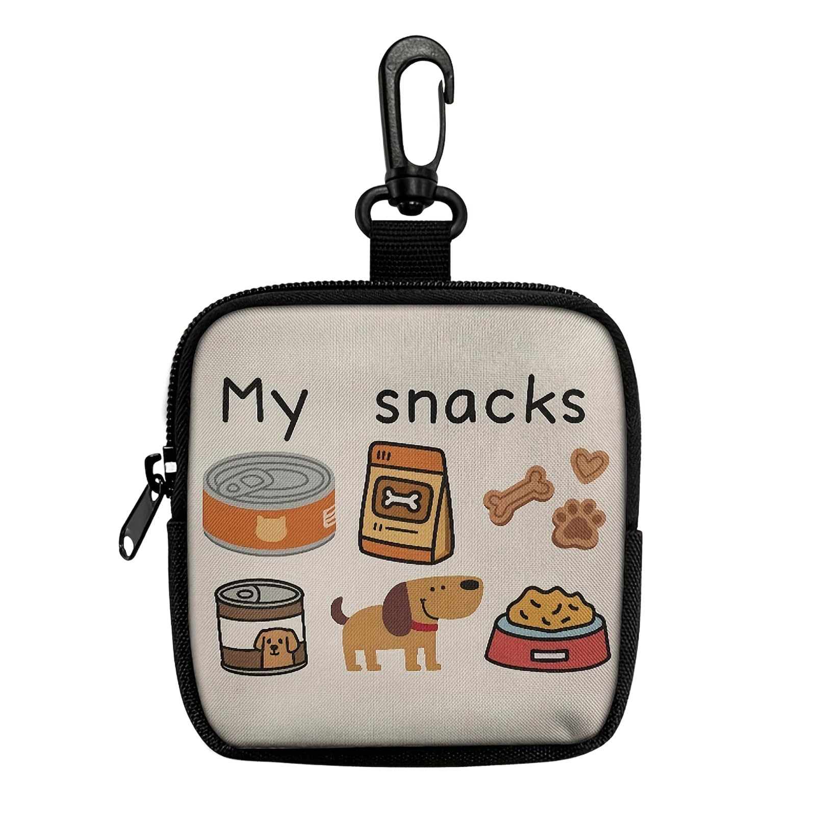 Murye White My Snacks Minis Dog Treat Training Pouches Pet Kibble Treat Snacks Bag Pet Food Storage Container Pocket For Walking Training Reward Dog Treat Pouches For Pet Training