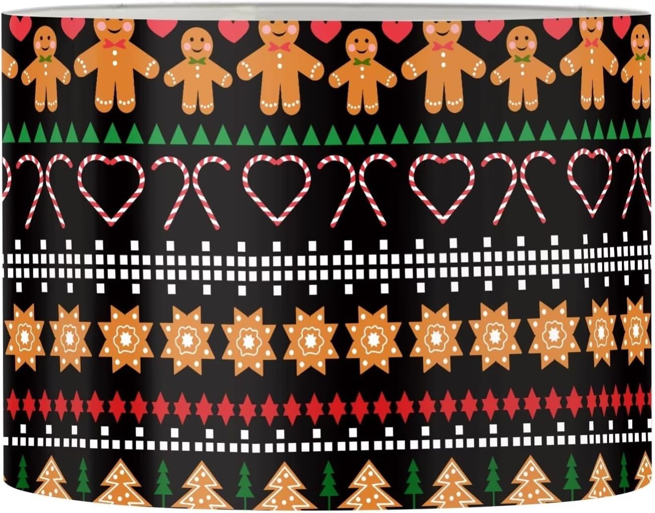 FKELYI Cute Santa Claus Christmas Print Lightweight Lampshade Cover with Spider Attachment,Hand Crafted Lamp Shades for Bedroom Kids Room-L