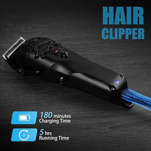 Miniatura 4 de Cortapelos para hombres profesionales, inalámbricas y con cable para cortar el cabello, cortapelos recargables para hombre, juego de corte de pelo y
