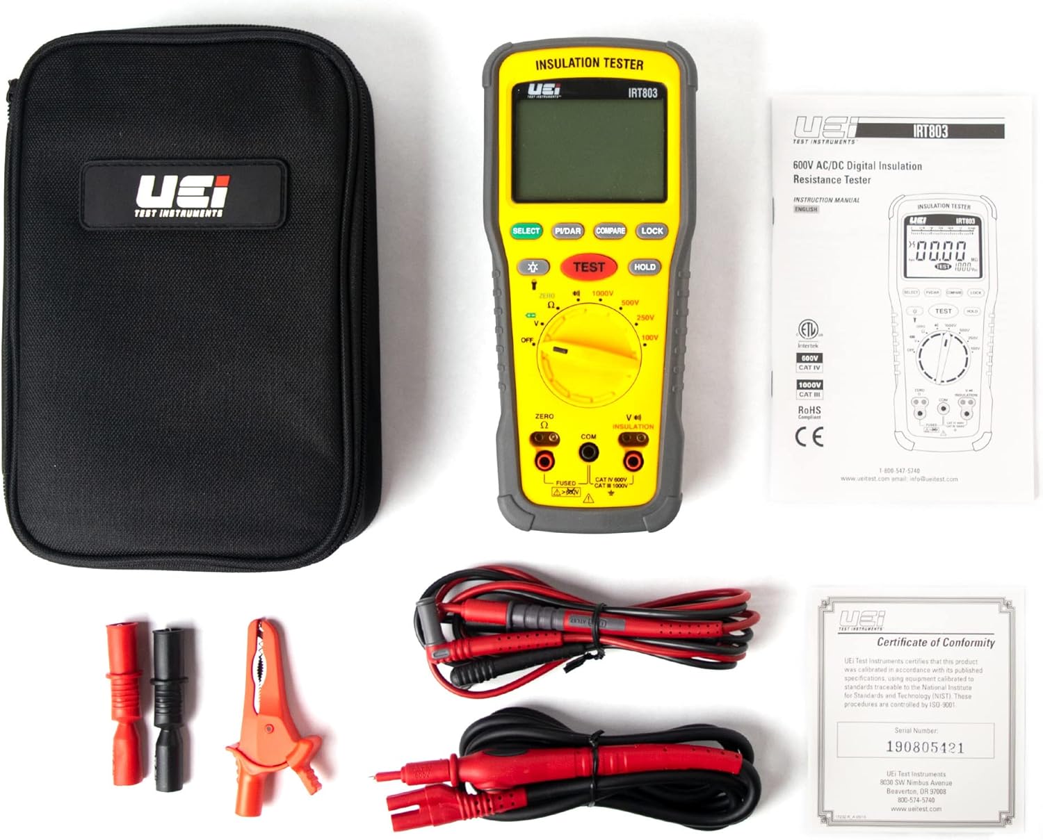 UEi IRT803 Insulation Resistance Tester 600V AC/DC