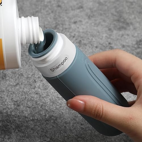 Miniatura 3 de CHEODIN Botellas de viaje para artículos de tocador, paquete de 5 contenedores de tamaño de viaje aprobados por la TSA, Negro