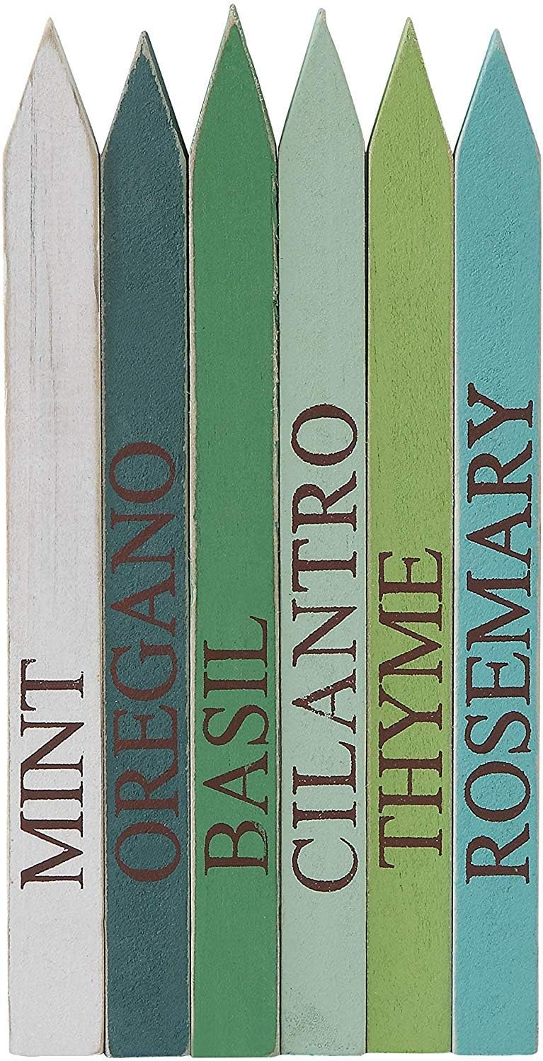 JWM Herb Garden Wooden Plant Markers Set of 6 Patio