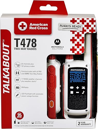 Miniatura 3 de Motorola Solutions Red Cross T478 Talkabout White Rechargeable Emergency preparedness 35-Mile 2-Way Radio