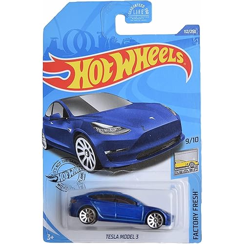 Hot Wheels Tesla Model 3, [Blue] 112/250 Factory Fresh 9/10