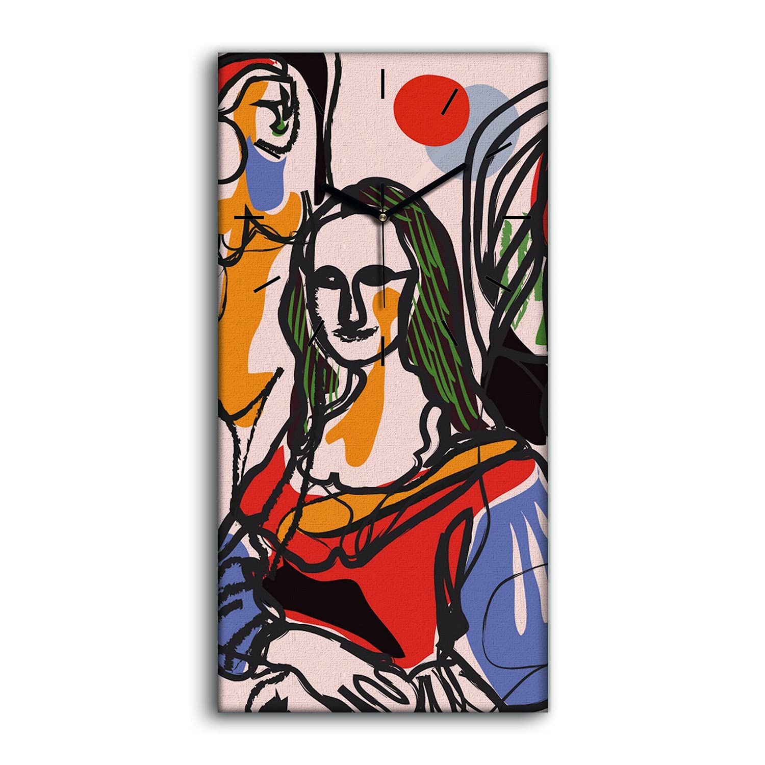 Horloge sur Toile 30x60cm Tableau Mural Salon