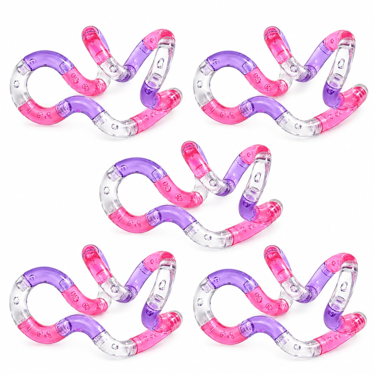 Stellastar 5Pcs Purple Twisty Fidget Toy for Anxiety, Silent Fidget Toys for Sensory Fidgets to Improve Focus and Concentration