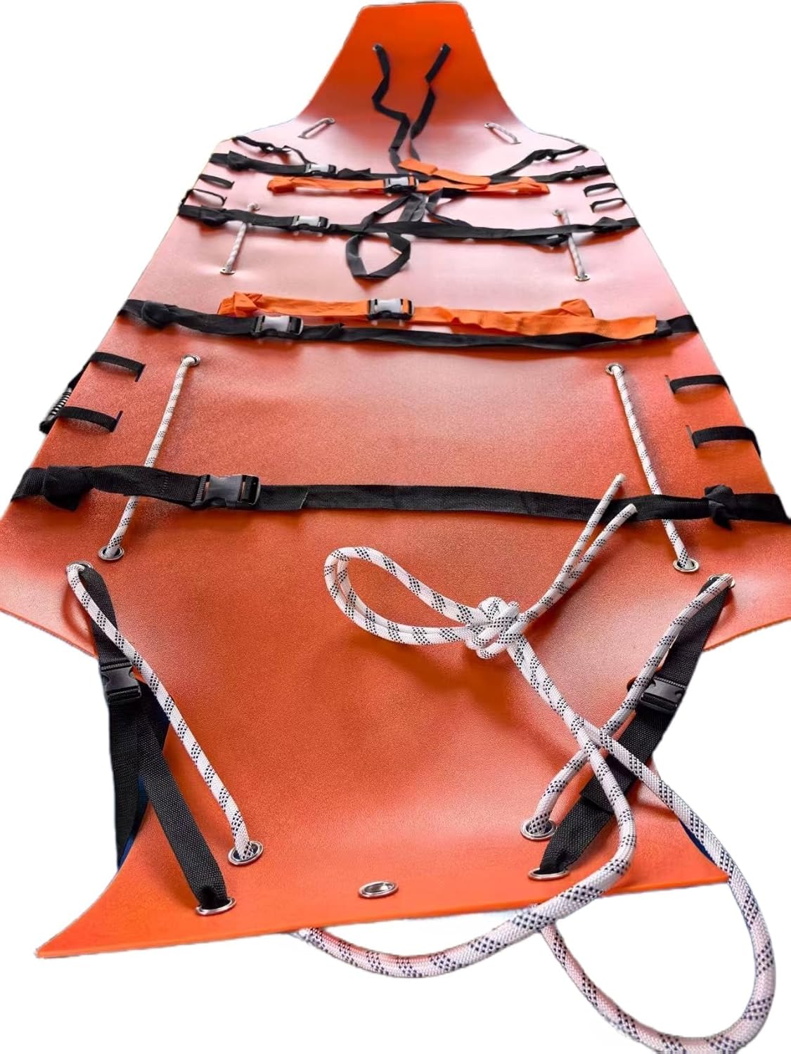 EVA Roll-Up Rescue Stretcher – Lightweight Foldable Stretcher with Multiple Handles and Straps for Aerial and Ground Evacuation (Orange)