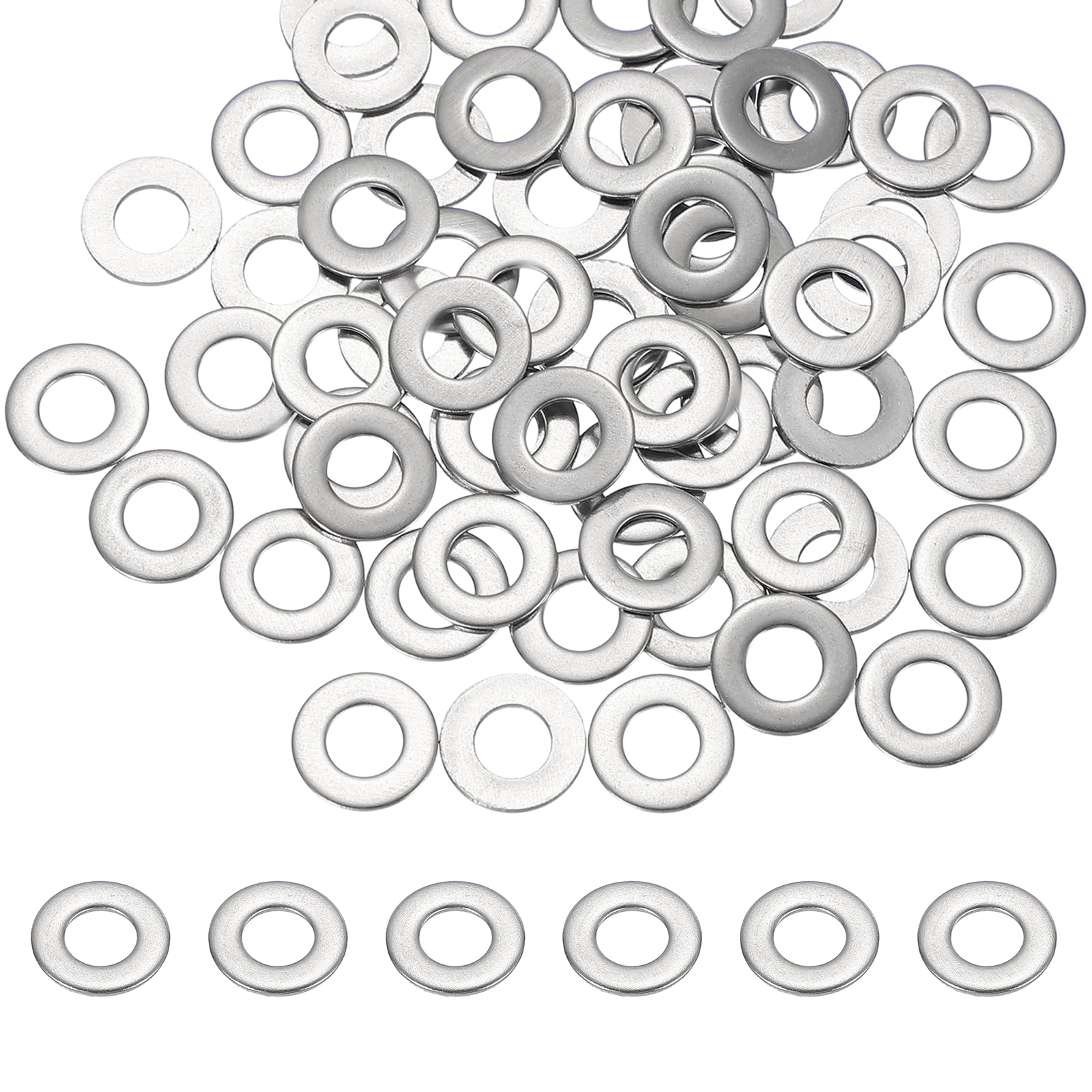 PATIKIL M6 x 13mm Metal Screw Washers Set, 66Pcs 304 Stainless Steel Flat Washers for Screws Bolts Factories Home Outdoor Projects