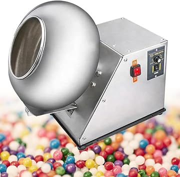 Small Commercial Sugar Coating Machine, Automatic Tablet Coating Machine,Mini Chocolate Panning Machine, 2-5kg/H Chocolate Coating Polishing Machine,220V