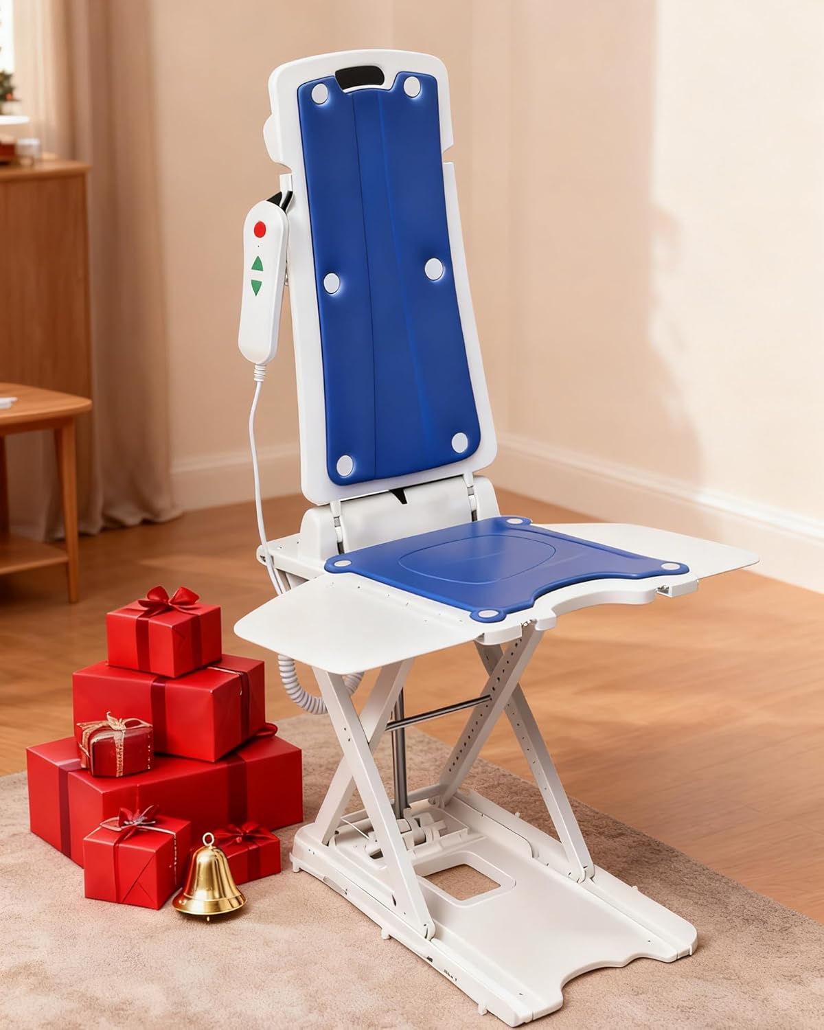Electric Chair Lift - Floor Lift for Elderly Falls, IPX8 Waterproof Bath Lift, Support Up to 308 LBS, Chair Lift Assist Devices for Seniors, Suitable for Bathtub, Bathroom, Bedroom, Living Room