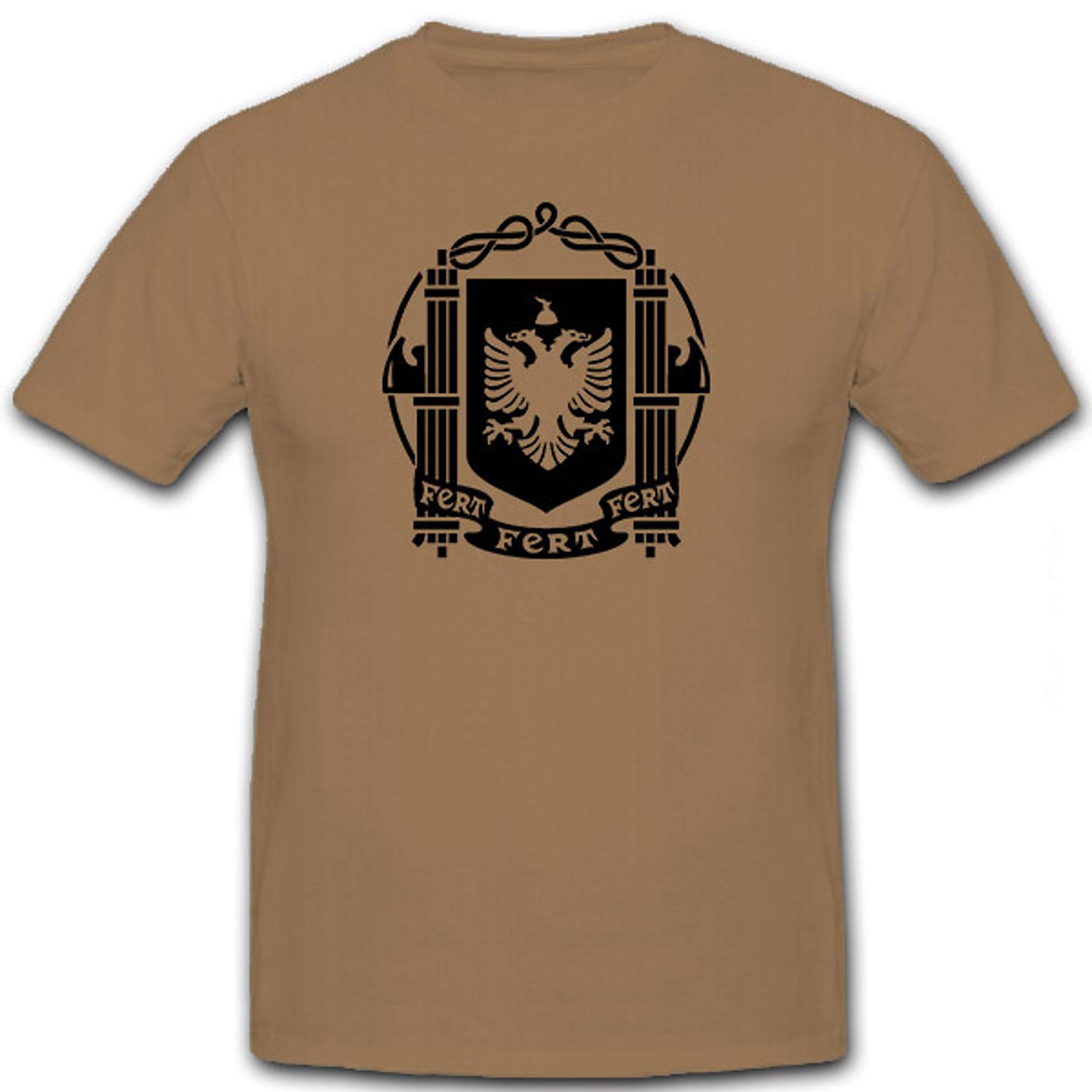 T-shirt drapeau Albanie 1939 imprimé rétro beige