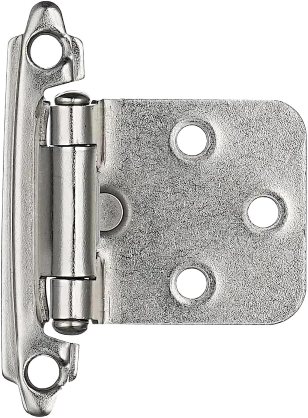 60 Pack 30 Pairs Overlay Cabinet Door Hinges Satin Nickel Flush Face Mount Cupboard Self-Closing Kitchen Cabinet