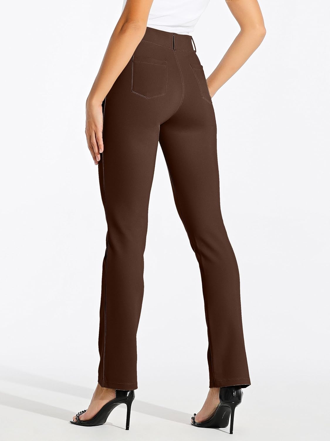Willit Women's Yoga Dress Pants Straight Leg Work Slacks Stretchy Office Casual 4 Pockets Belt Loops 28"/29"/30"/31"/33" - Image 2