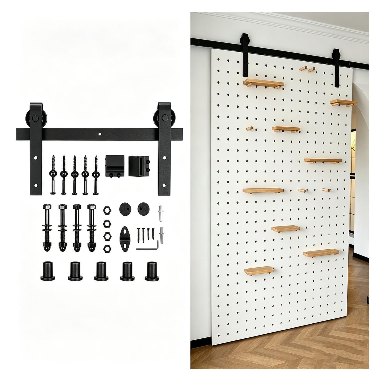 Zestaw prowadnic do stalowych drzwi przesuwnych typu „barn door”
