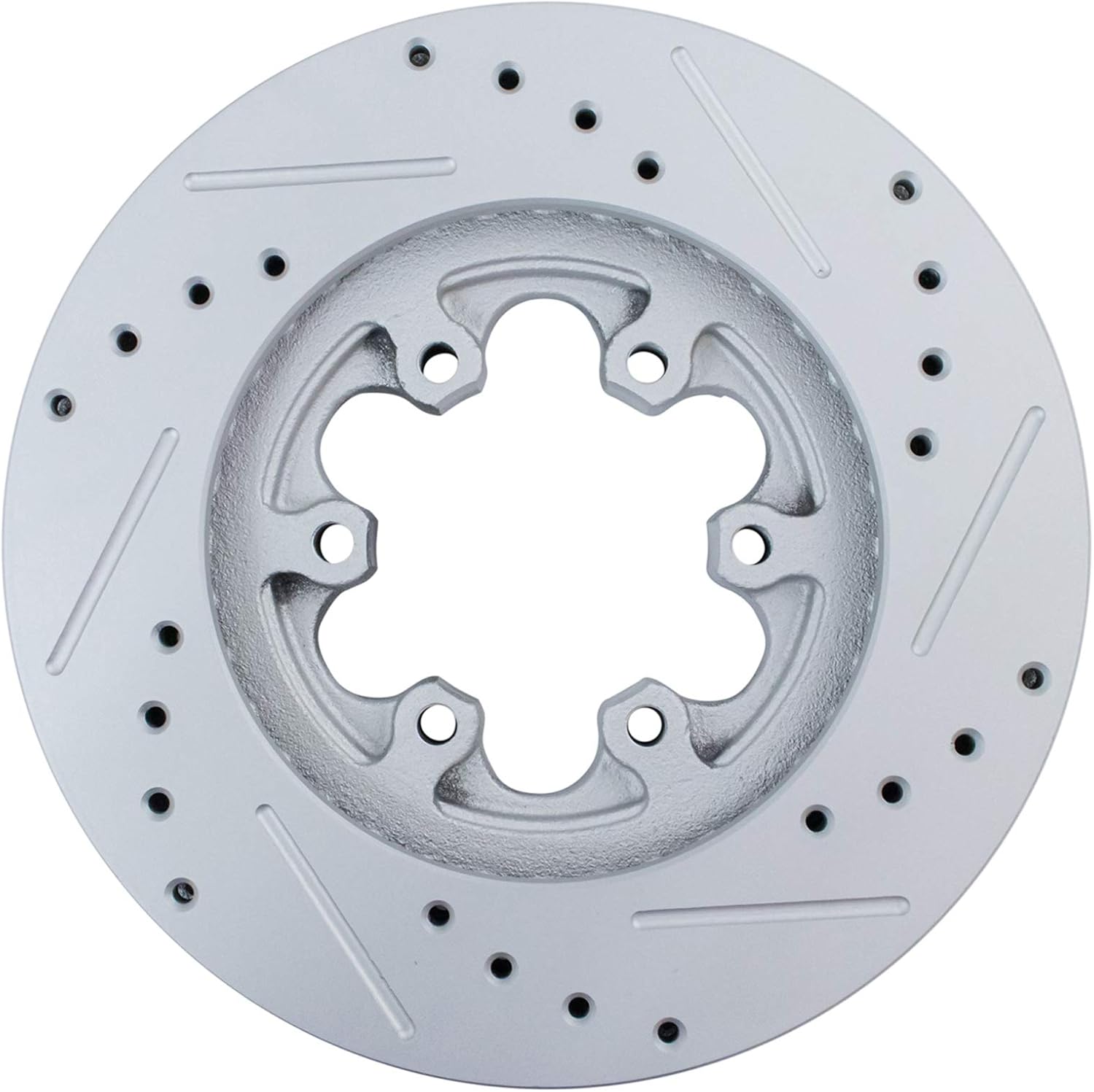 TRQ Front Brake Rotor Set G Coated Drilled and Slotted Vented Compatible with 2004-2008 Chevrolet Colorado 2004-2008 GMC Canyon 2006 Isuzu i-280 i-350 2007-2008 i-290 i-370