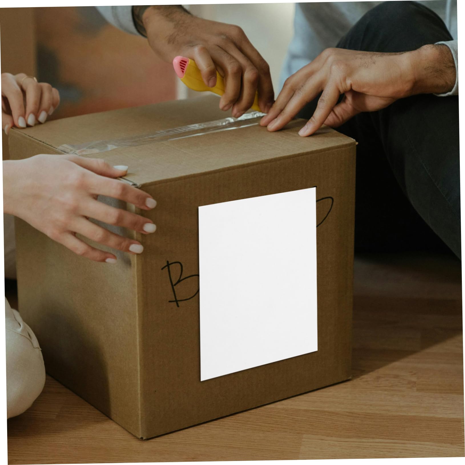 Papier D’étiquettes Autocollantes A4 pour Imprimante, 100 Feuilles Blanches