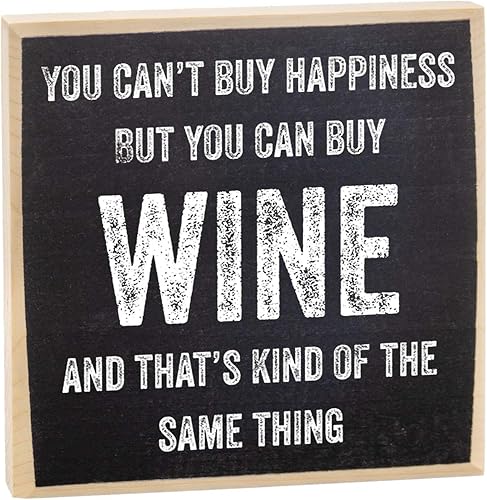 Letrero rústico de madera con texto en inglés Can't Buy Happiness, Win, Homey Feel, ideal para cocina de granja, comedor, decoración de casa de bar,