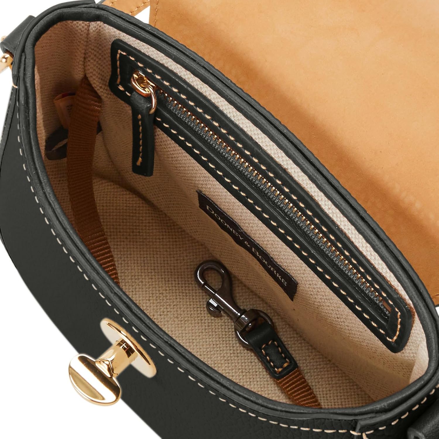 Dooney & Bourke Handbag, Pebble Turnlock Flap Saddle