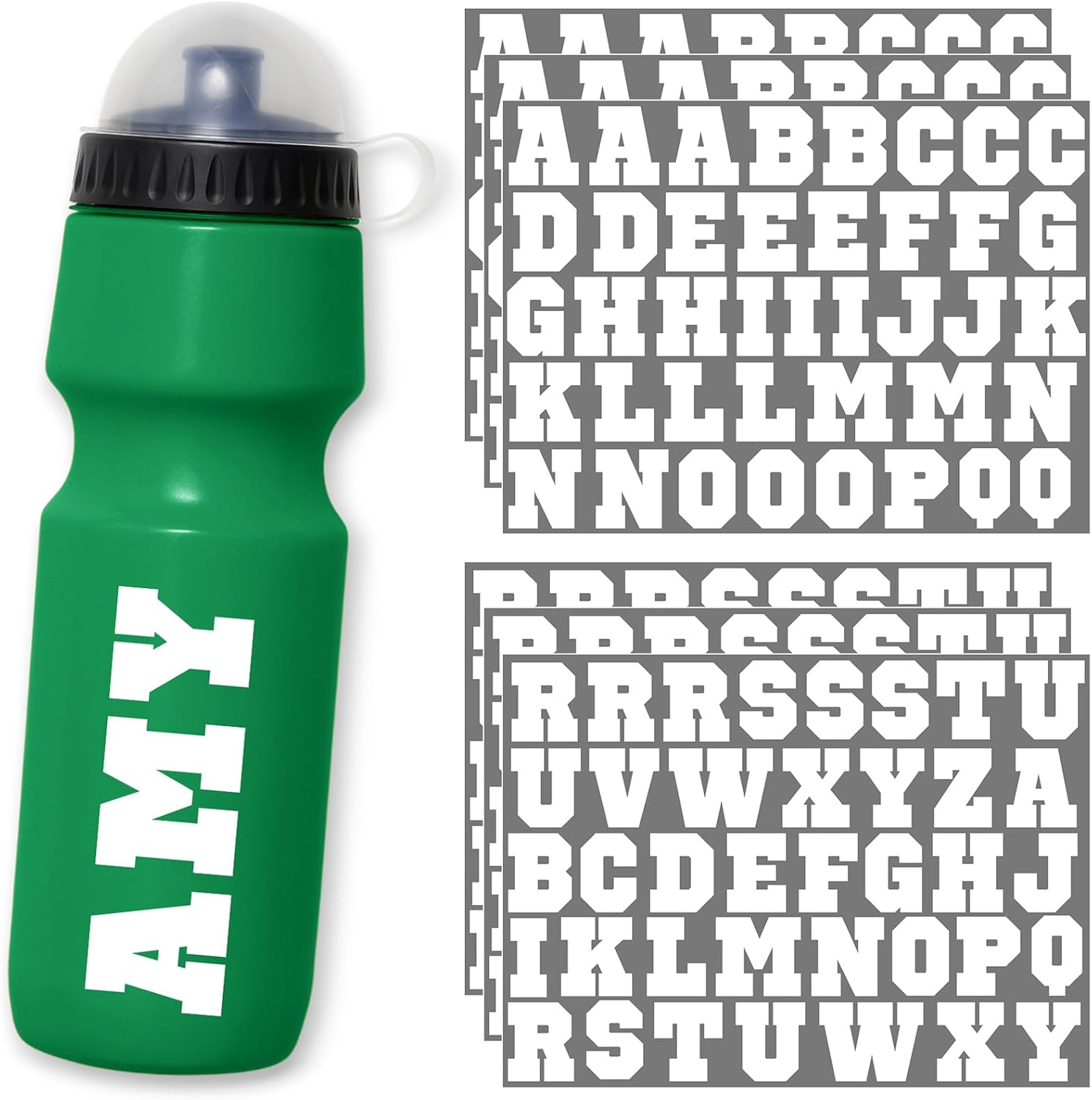 6 Sheets White UV DTF Cup Wrap Name Decals for Sports Water Bottle Tumblers Waterproof Custom Lettering Alphabet Transfer Stickers Personalized Name Decals for Glass Cups Car Window