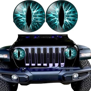 Beast Eyes Headlight Decals Pair, Eye Decals for Jeep Headlights, Round Headlight Decal, Funny Decals for Truck Car, 3D Stereo Eyes Headlight Decal Stickers M