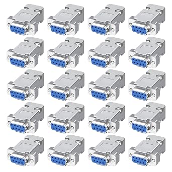 20PCS DB9 Female Solder Type Breakout Board Connectors Adapter with 20 Set Gray Plastic Hoods Set