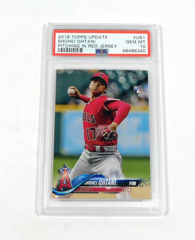 2018 Topps Update Shohei Ohtani #US1 Rookie Pitching Red Jersey Angels PSA 10 Tarjeta graduada de béisbol