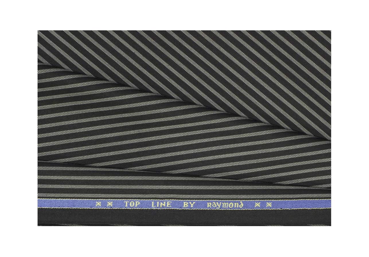 raymond Top Line Men's Striped 1.2 m Trouser Fabric (White and Black)-picture-23