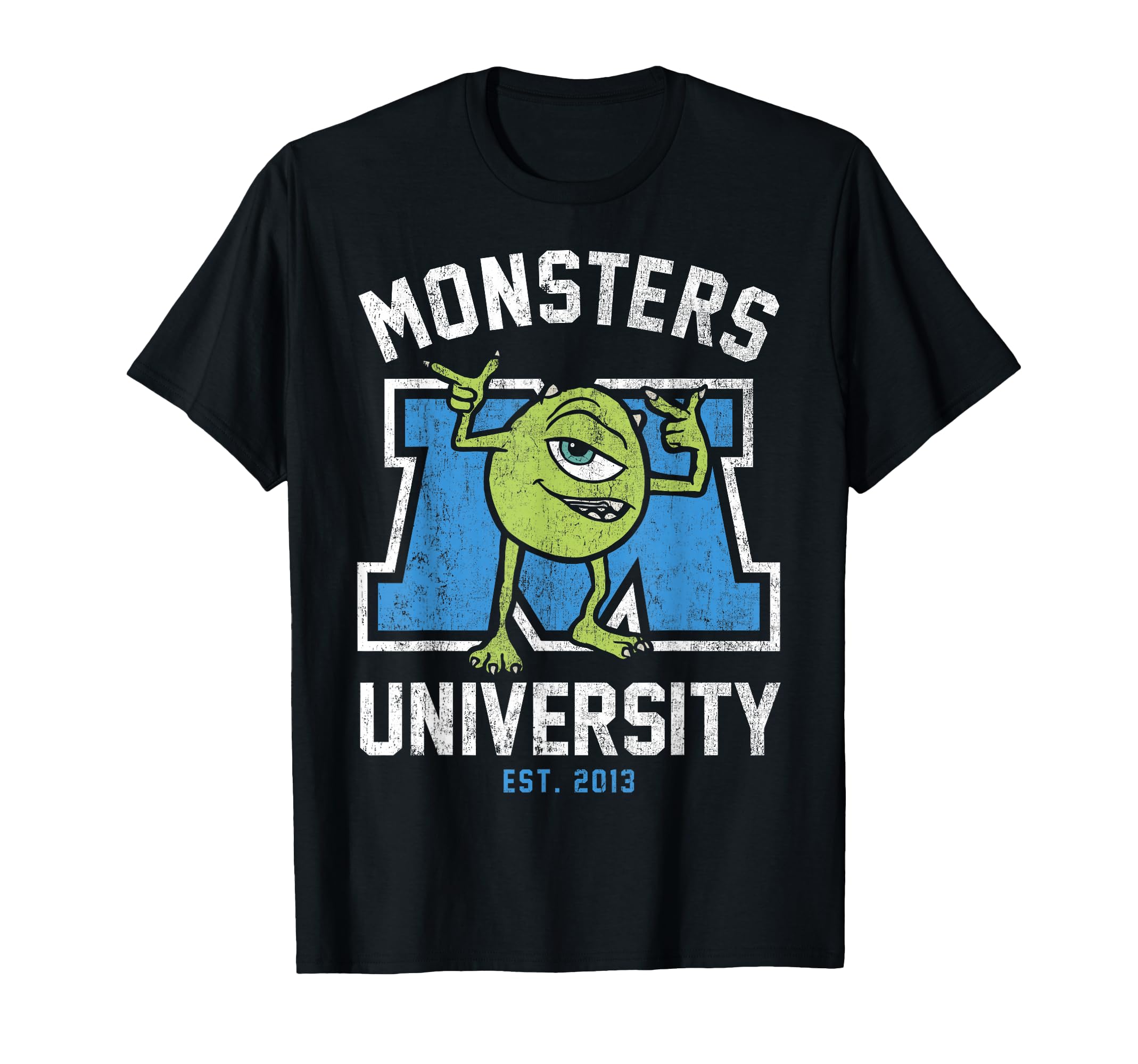 Pixar Monsters University Mike Collegiate Logo T-Shirt