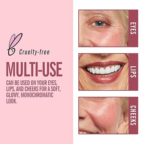 Miniatura 4 de KIMUSE Cosmetics Multi Stick Trio, barra de rubor crema, resaltador e hidratante, paquete de 3 barras de maquillaje para mujeres mayores y piel