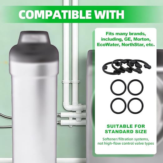 Kit de sellos para ablandador de agua con 4 clips y 4 anillos miniatura 7