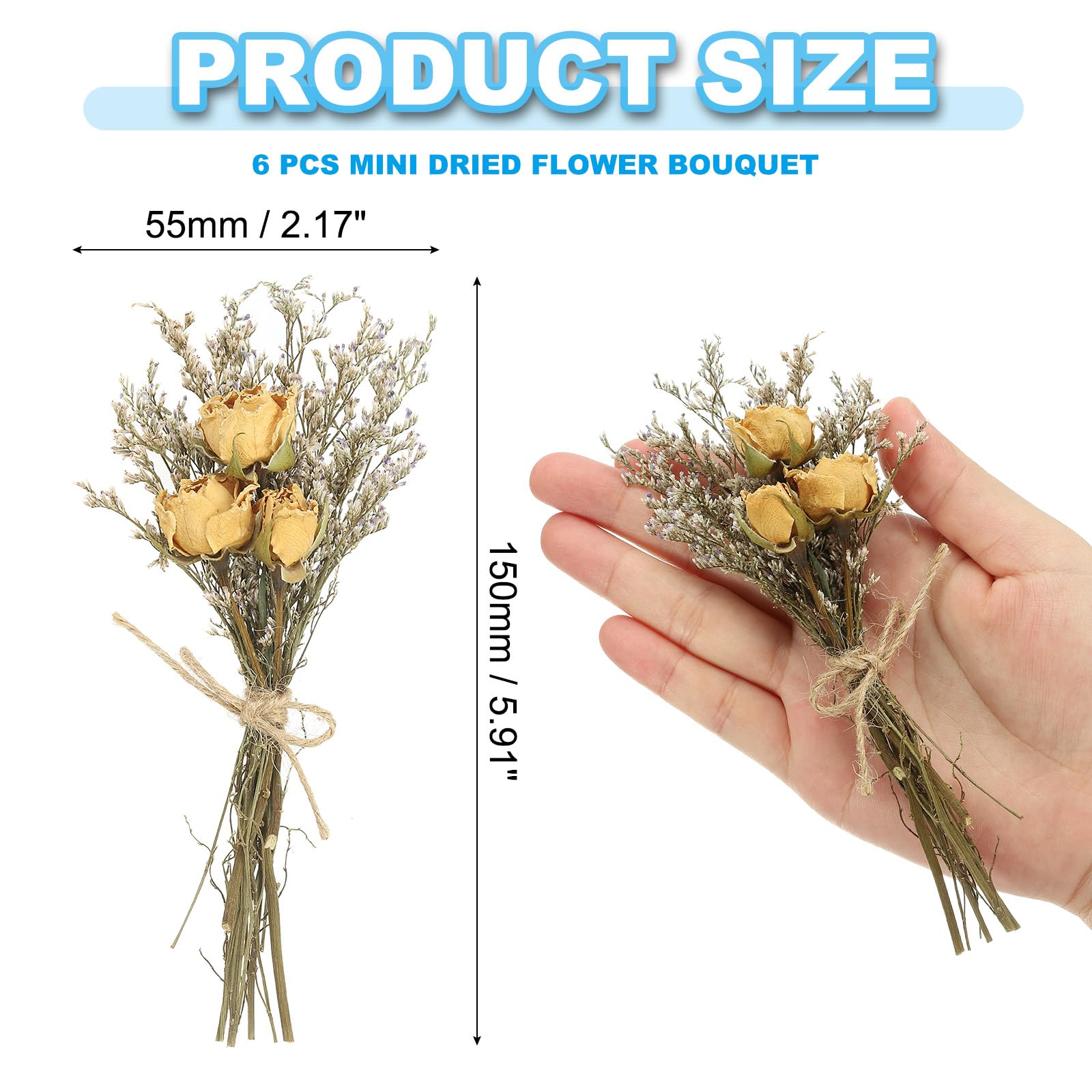 PATIKIL Mini Dried Flower Bouquet - Image 2