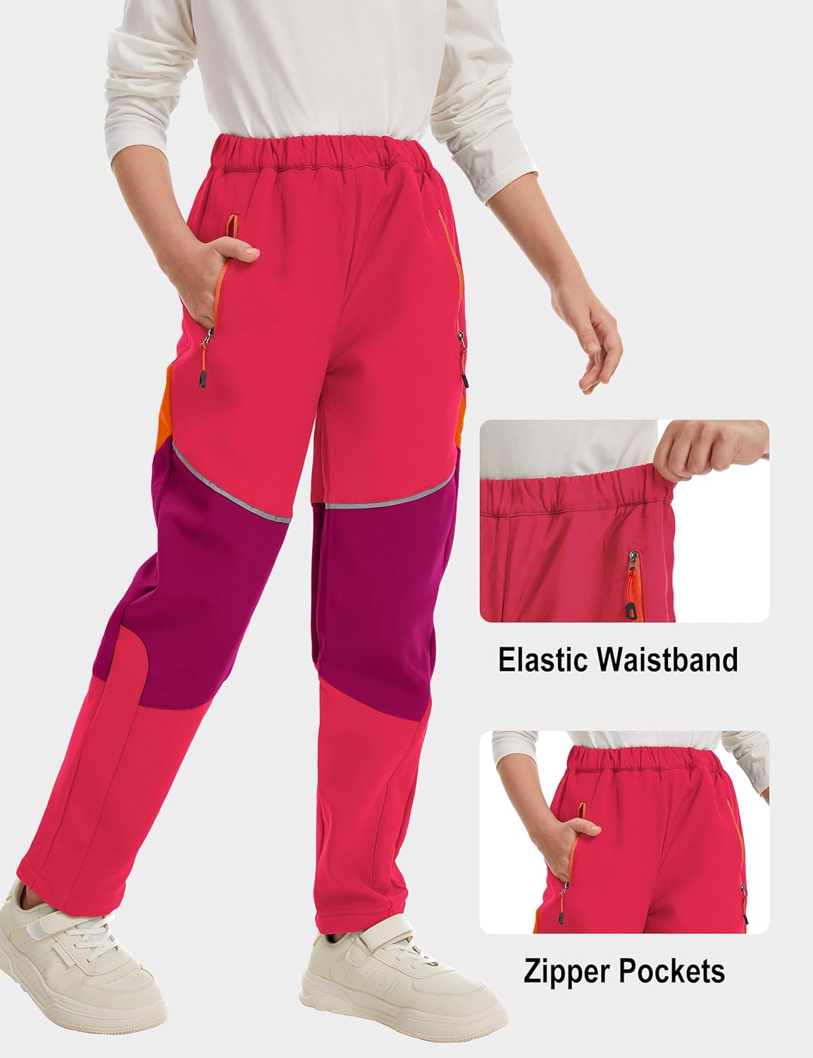 Toomett Kids Snow Pants girls Boys Waterproof Insulated Hiking Pants Youth Winter Warm Fleece Lined Ski Snowpants