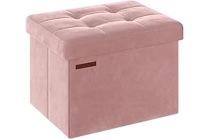 SONGMICS Foldable Storage Ottoman Foot Rest with 286 lb Weight Capacity